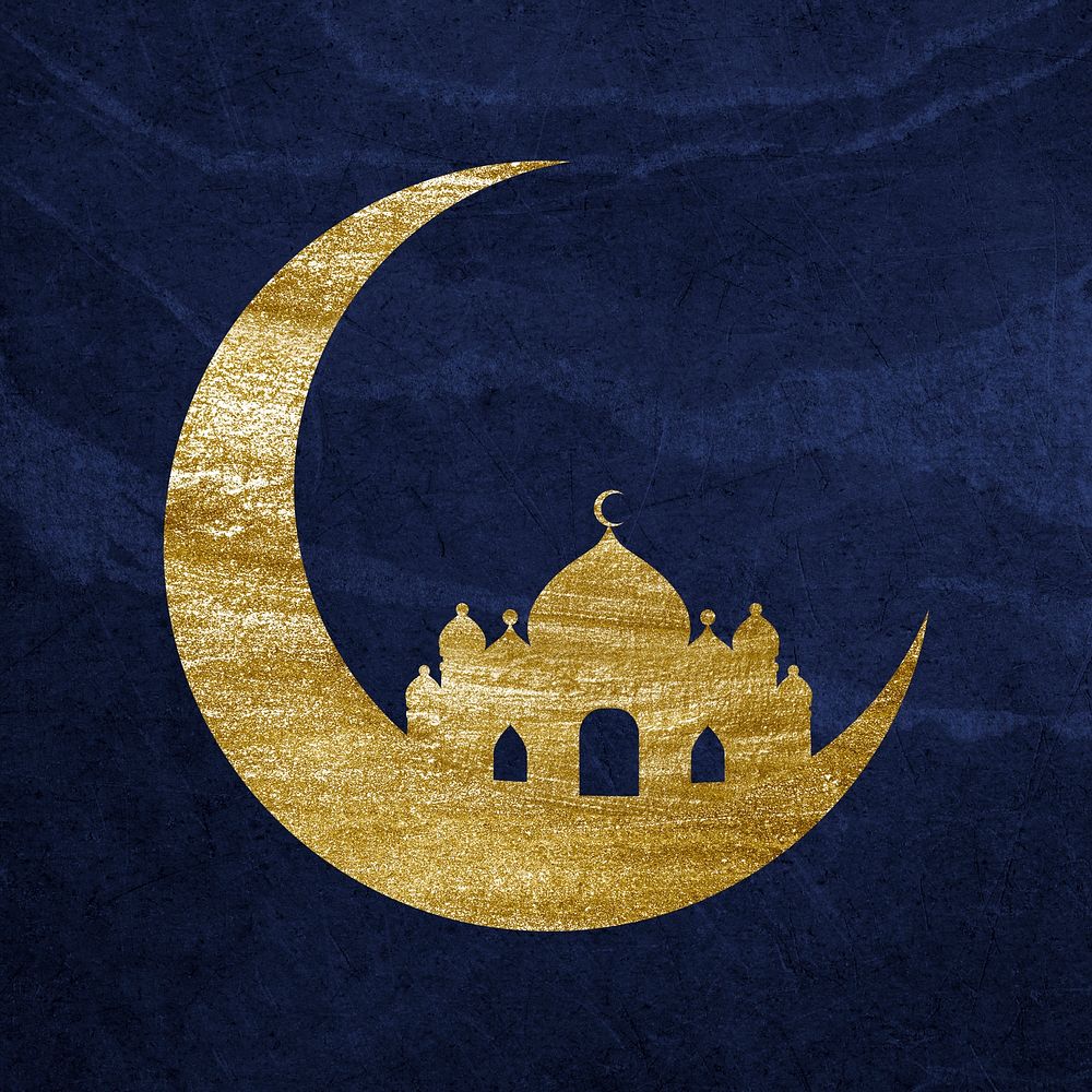 Festive masjid sticker, aesthetic collage element psd