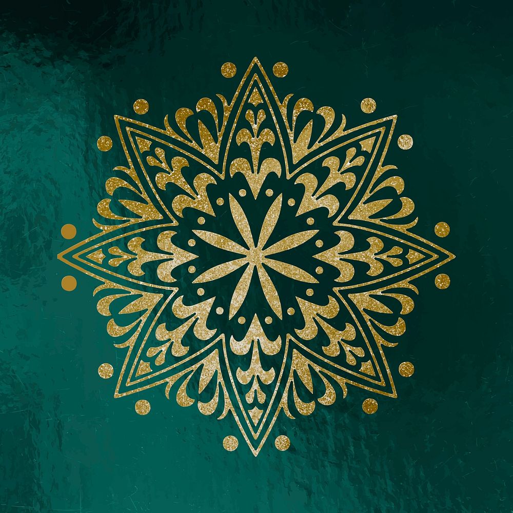 Mandala sticker, festive collage element vector