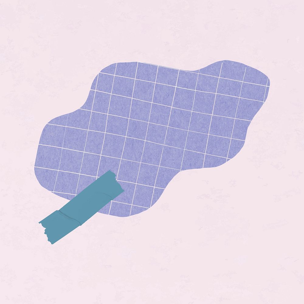 Purple abstract shape clipart, scrapbook design