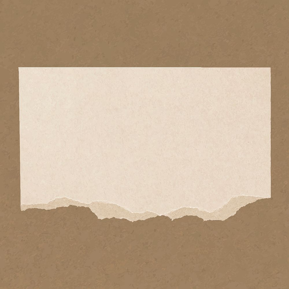 Beige ripped paper clipart, scrapbook aesthetic