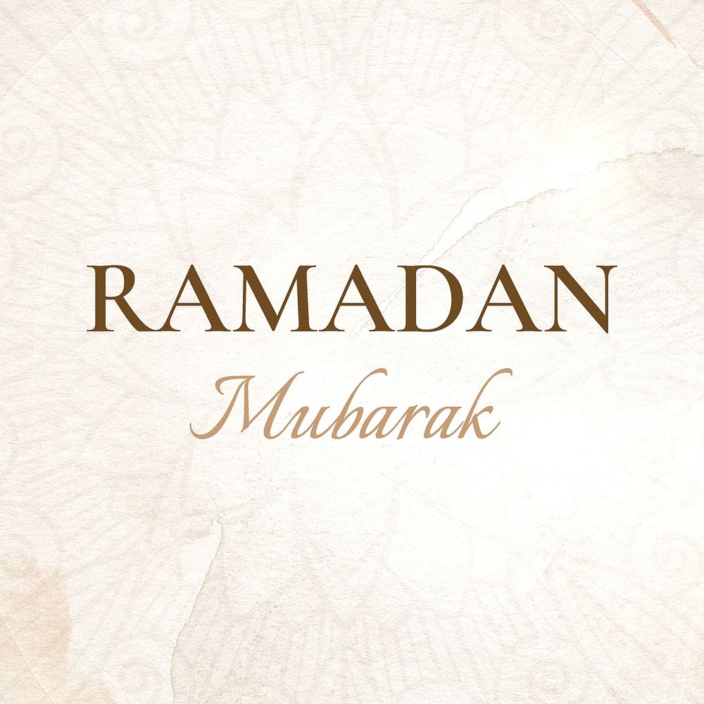 Ramadan Mubarak greeting typography design psd