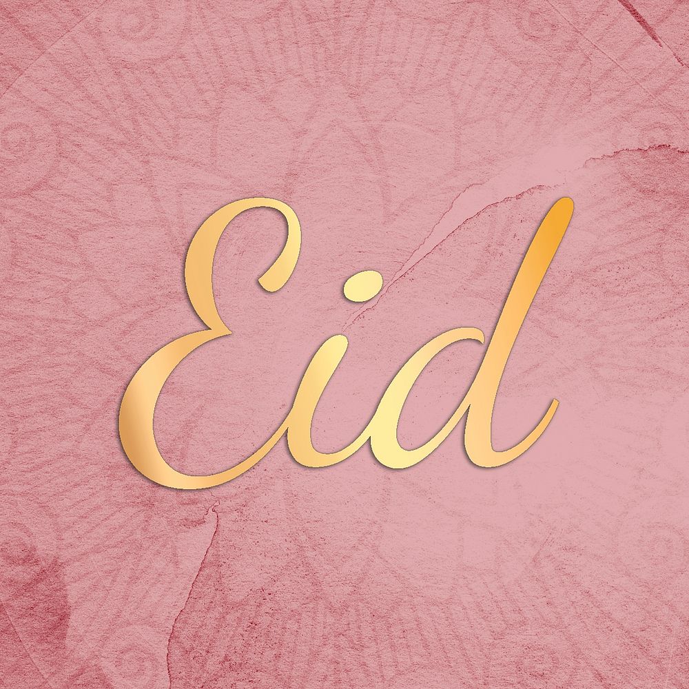 Gold Eid typography, festival greeting design