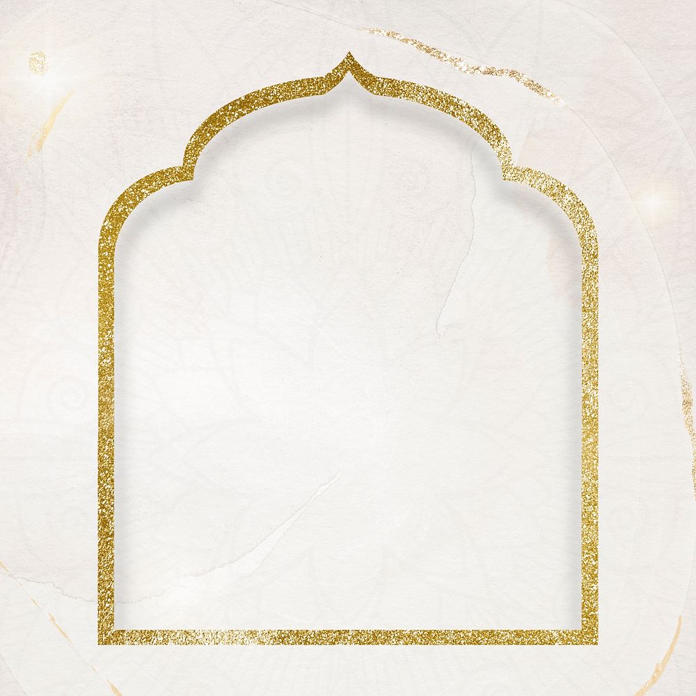 Gold Ramadan door frame background design