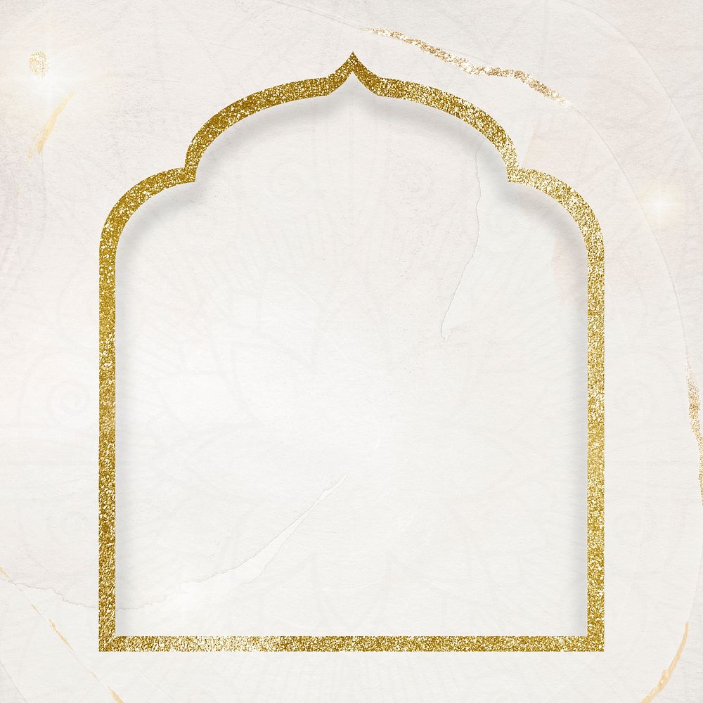 Gold Ramadan frame, masjid door design psd