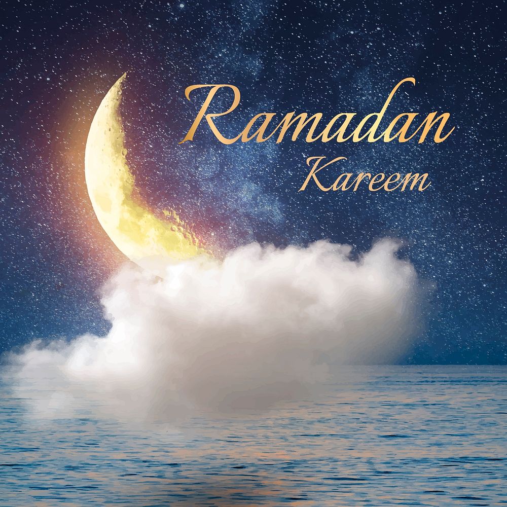Ramadan Kareem Facebook post template, festive design, vector