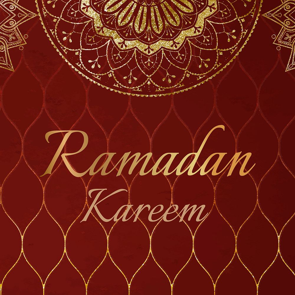 Ramadan Kareem Facebook post template, Islamic design, vector
