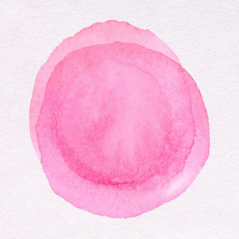 Simple pink watercolor sticker, bright circle design psd
