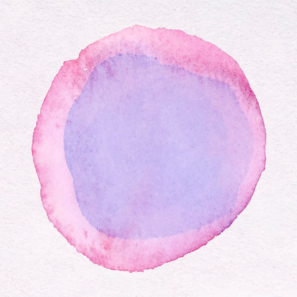 Simple purple watercolor sticker, bright circle design vector