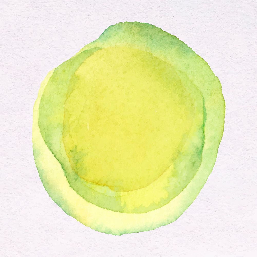 Simple yellow watercolor sticker, bright circle design vector