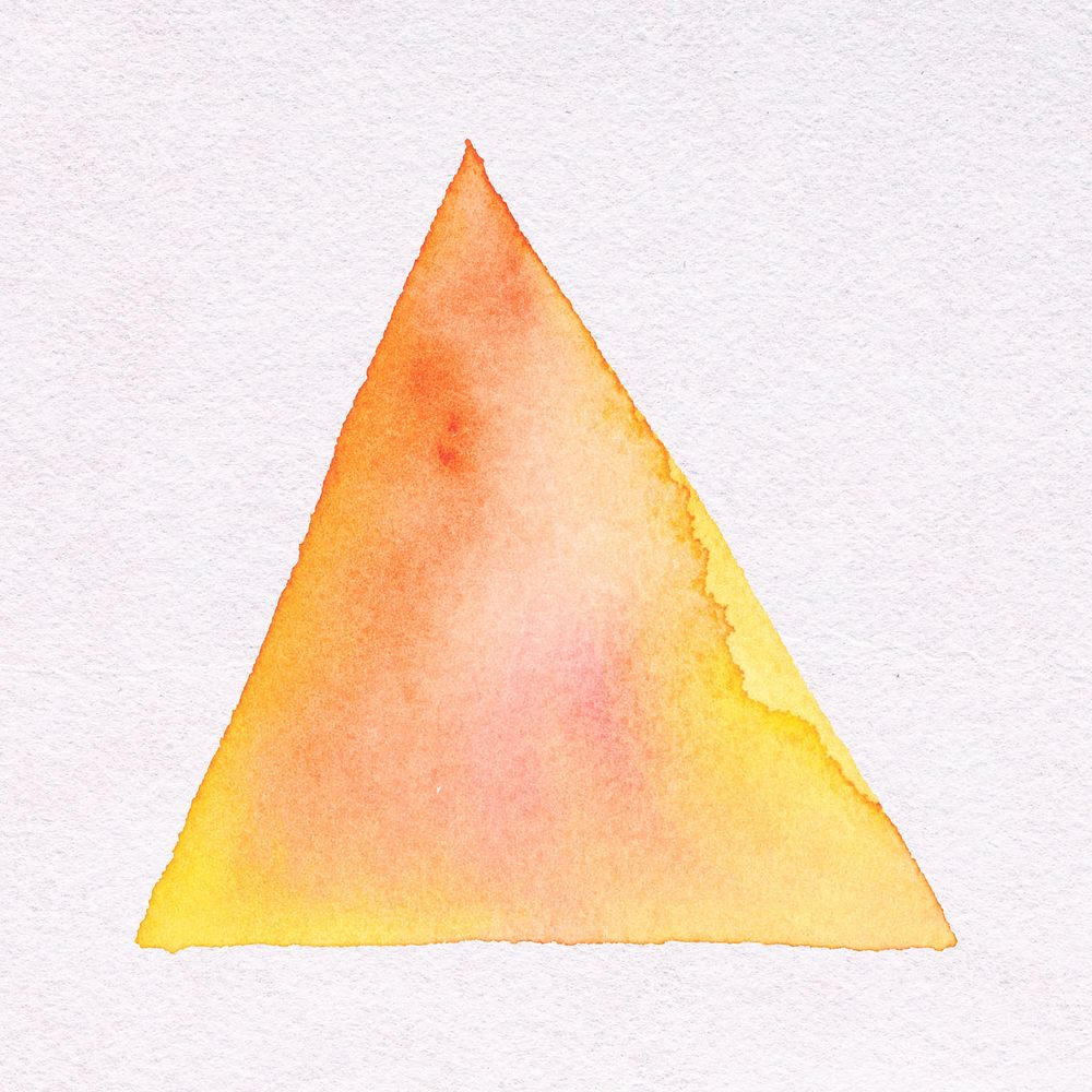 Simple orange watercolor sticker, bright triangle design psd