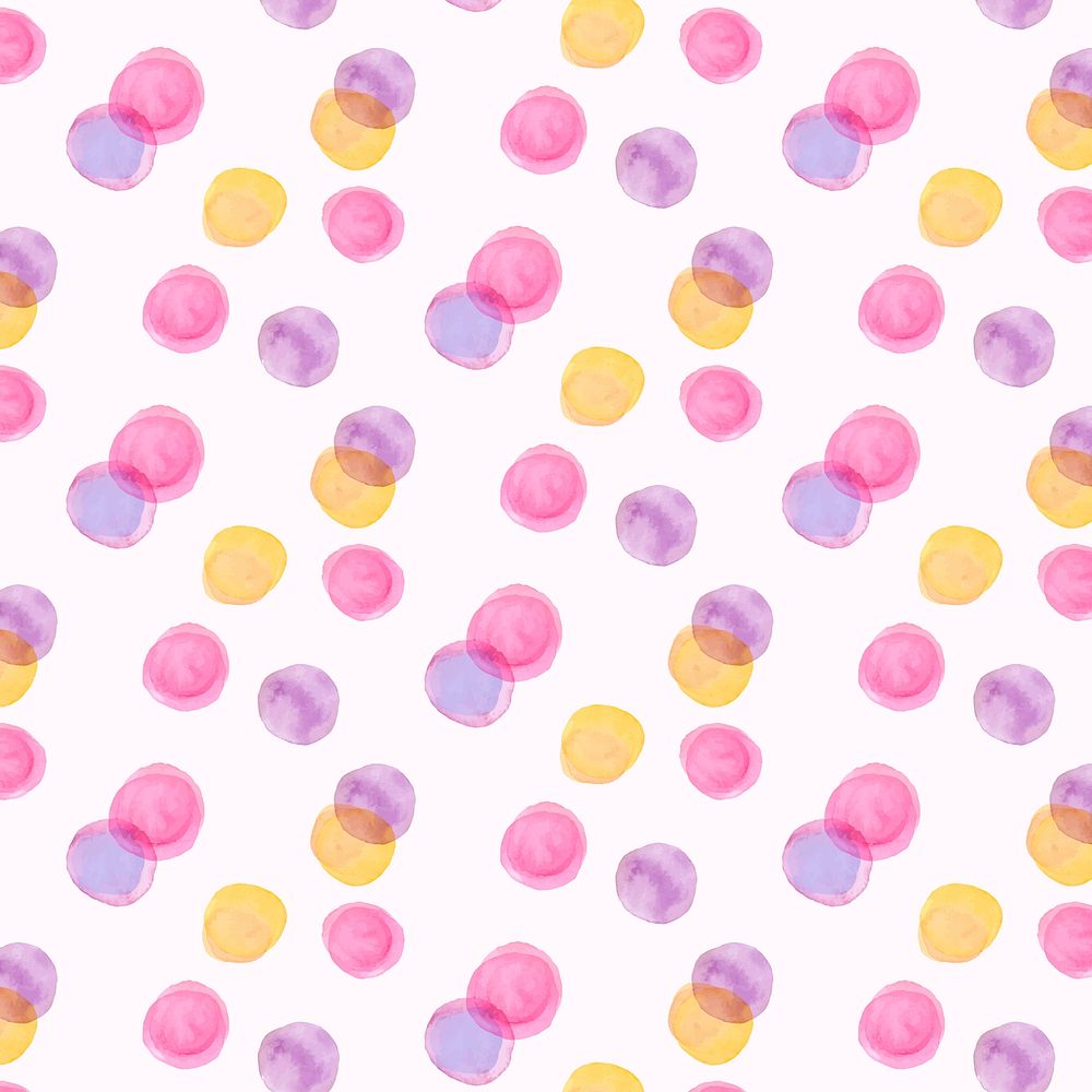 Polka dot seamless pattern, watercolor design
