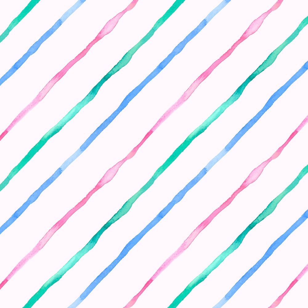 Aesthetic watercolor seamless pattern, line shape
