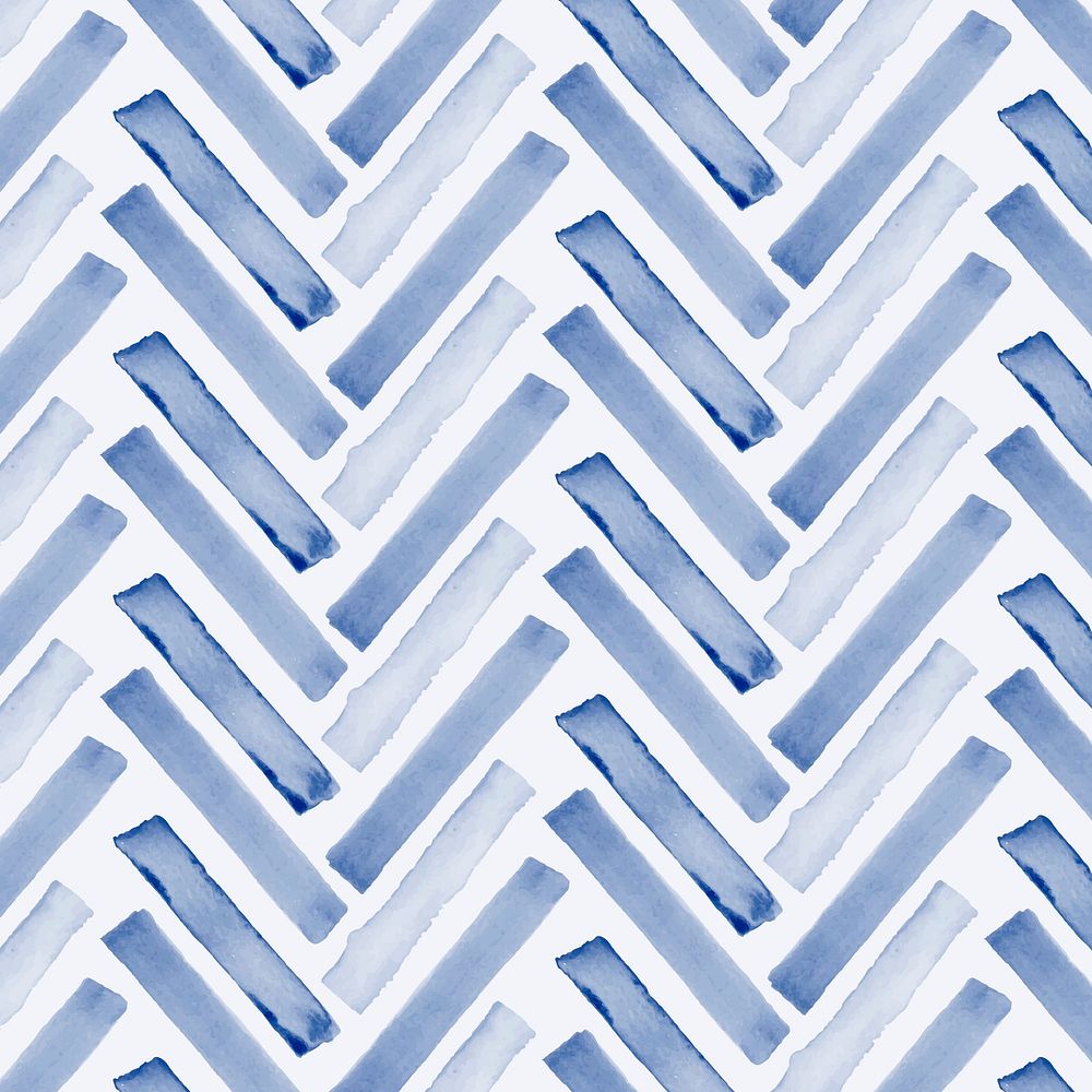 Chevron seamless pattern, indigo blue watercolor design psd