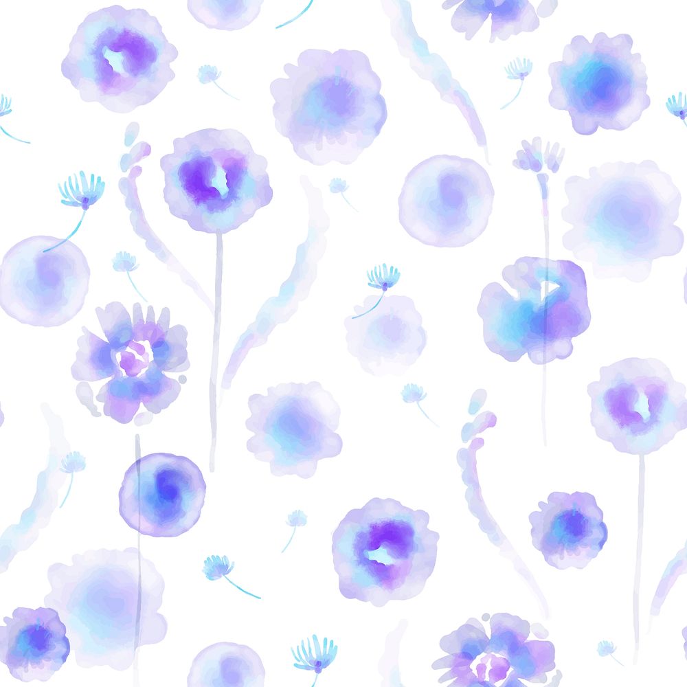 Dandelion flower background, seamless pattern watercolor graphic vector