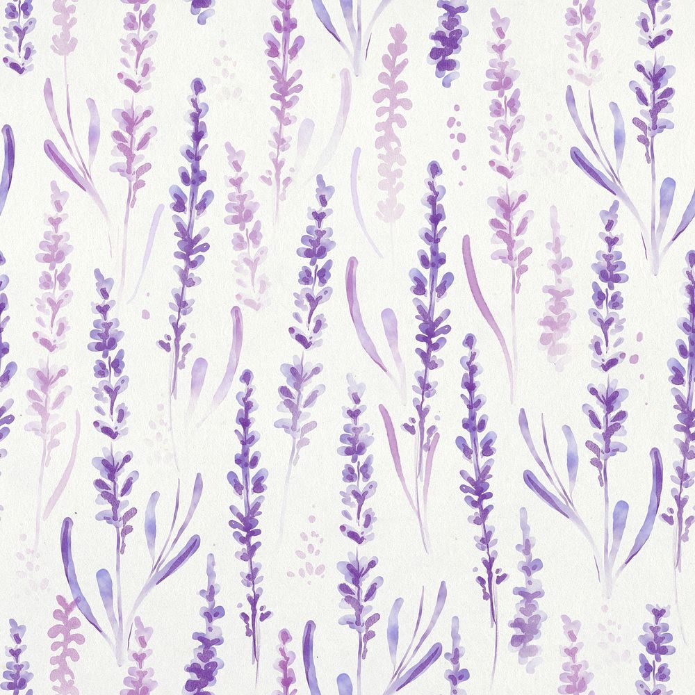 Lavender flower background, seamless pattern watercolor graphic psd