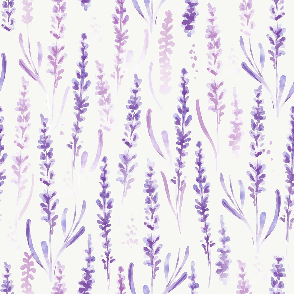 Lavender flower background, seamless pattern watercolor graphic vector
