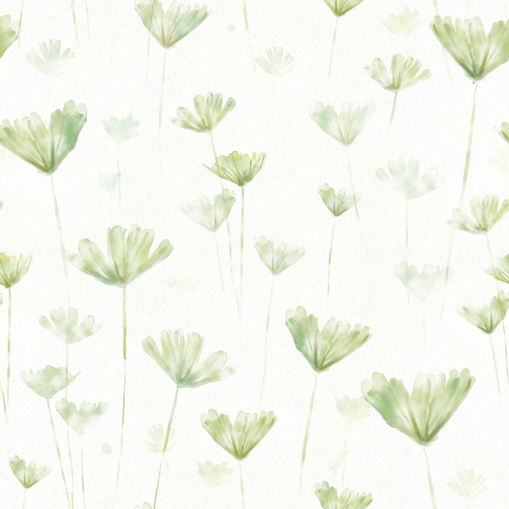 Botanical background, seamless pattern watercolor green graphic vector