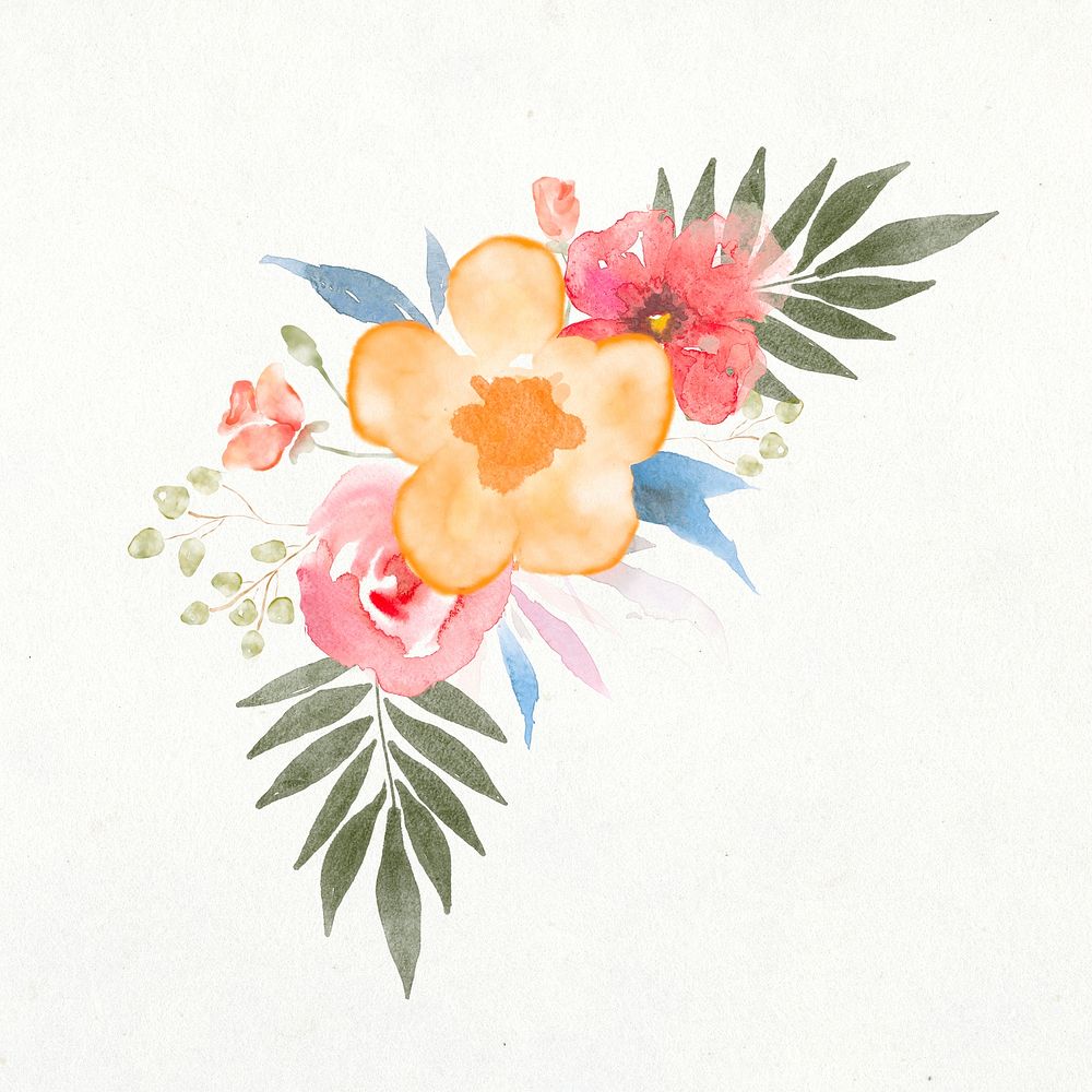 Flower bouquet illustration, watercolor design