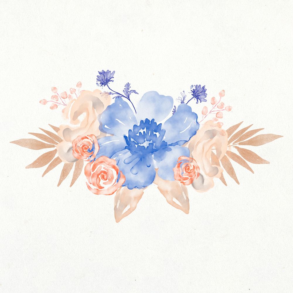 Flower bouquet illustration, watercolor design