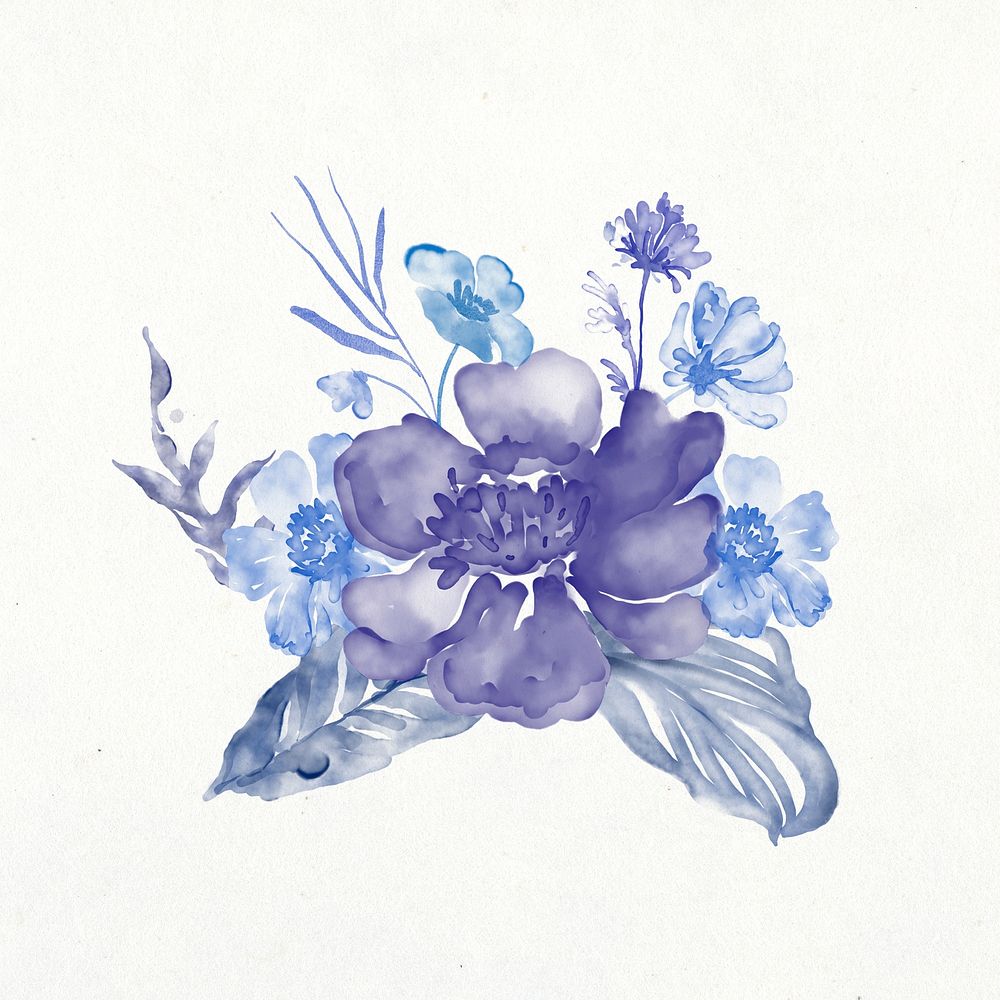 Flower bouquet illustration, watercolor design