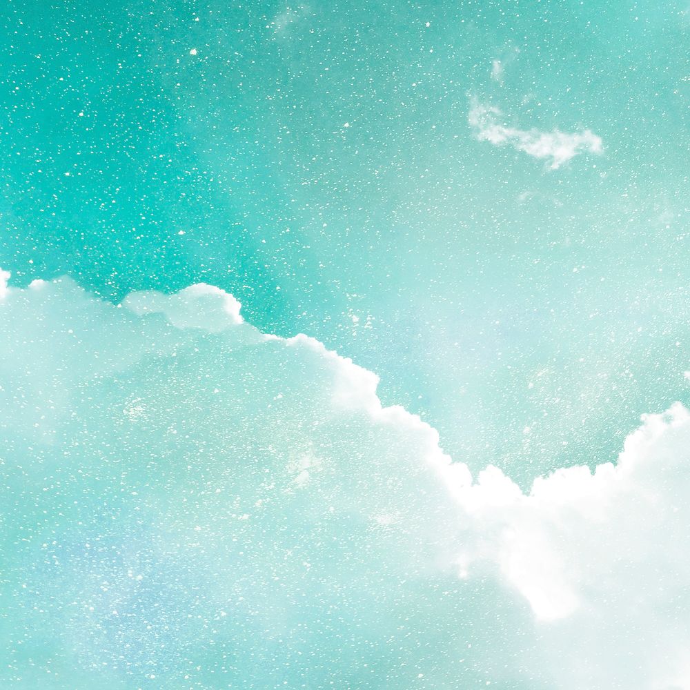 Green clouds background, starry astronomic design