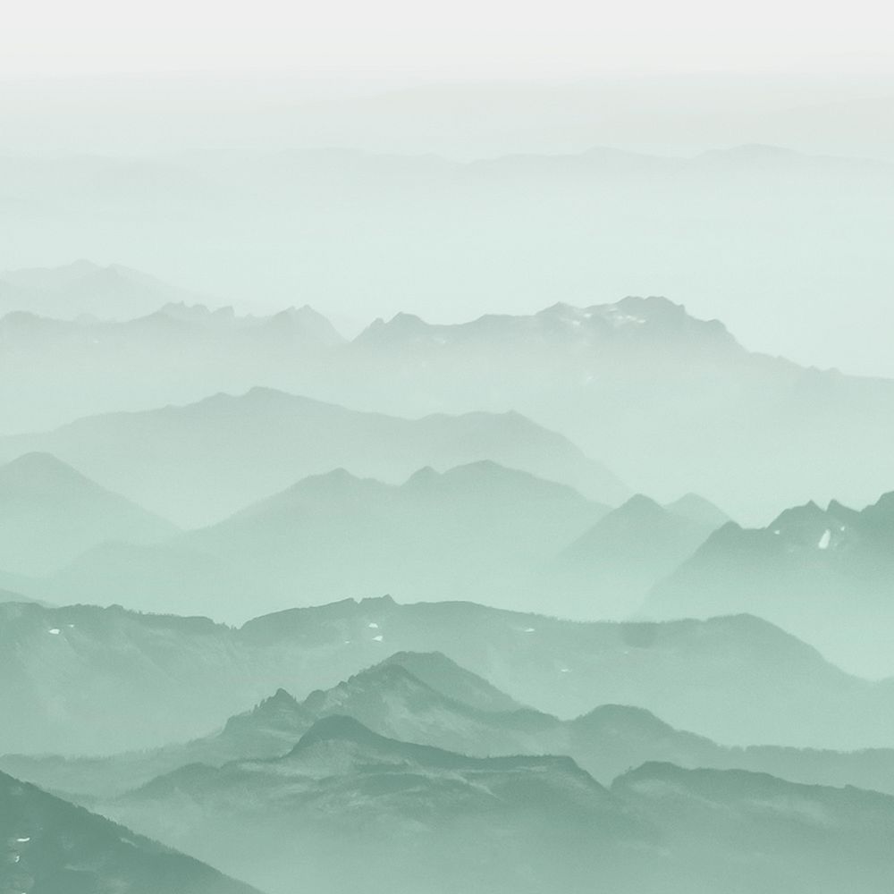 Green mountains background, misty landscape design