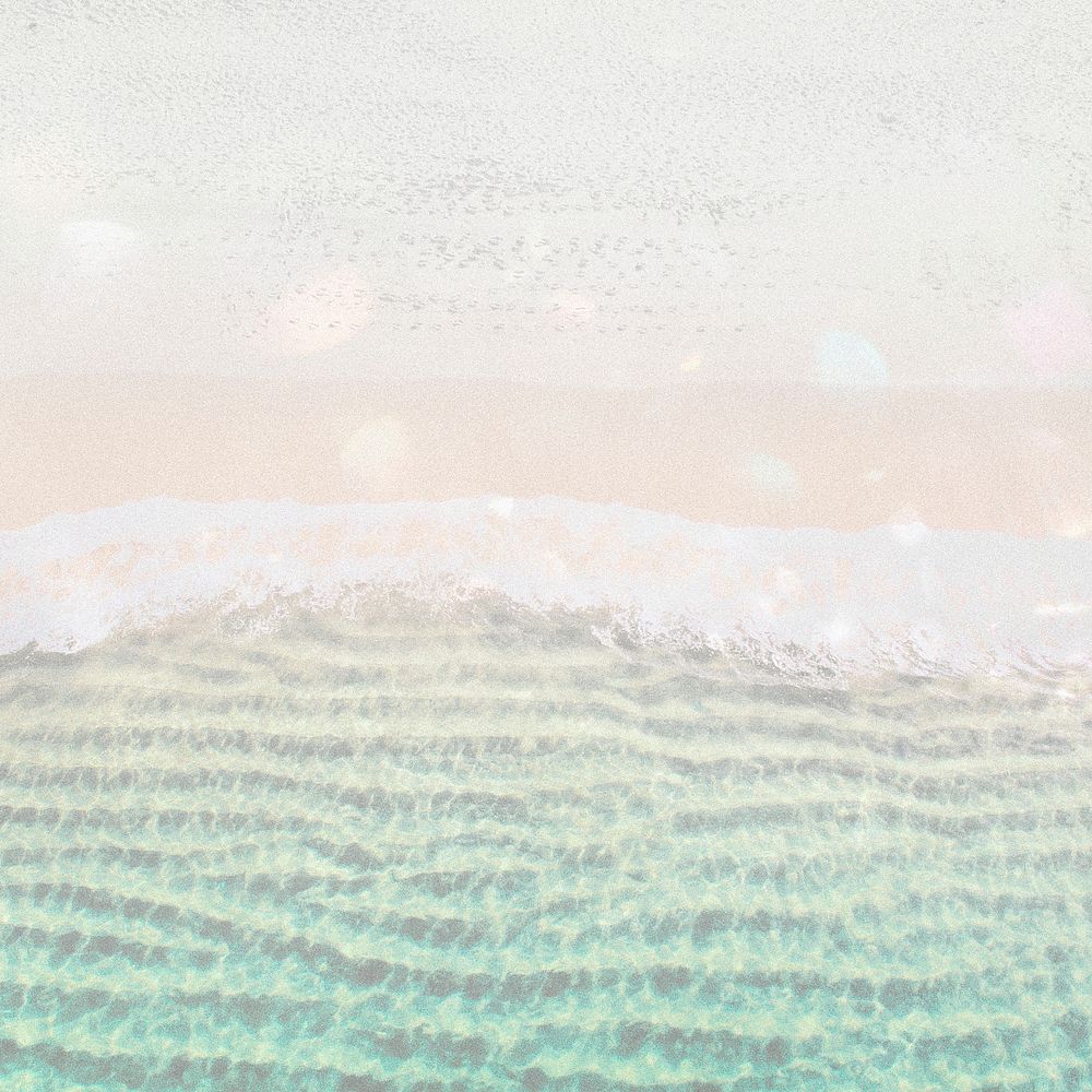 Beach waves background, pastel nature design