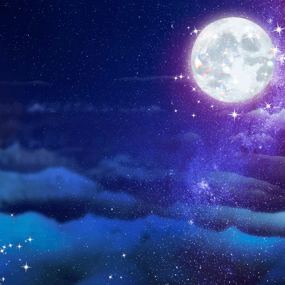 Moon background, dreamy celestial design vector