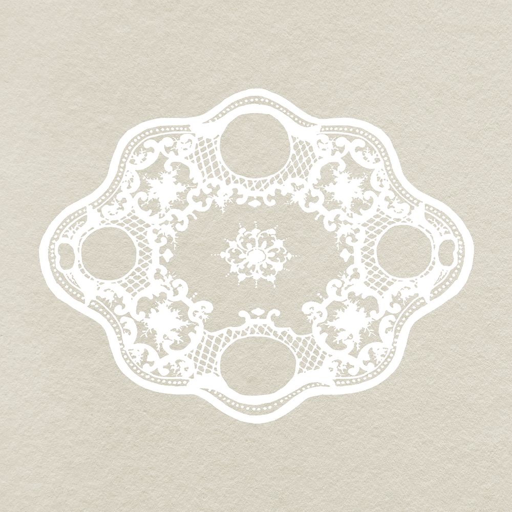 White lace illustration psd