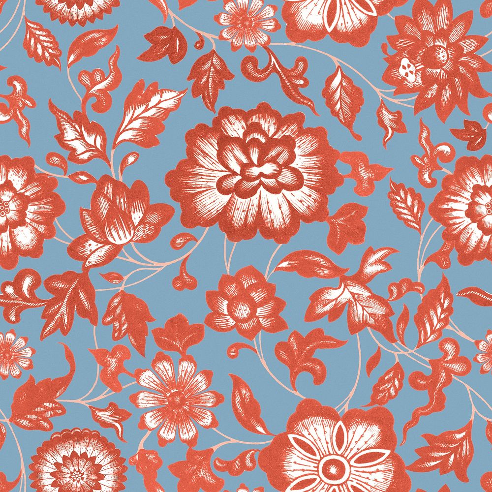 Romantic floral ornamental seamless pattern background, oriental flower design