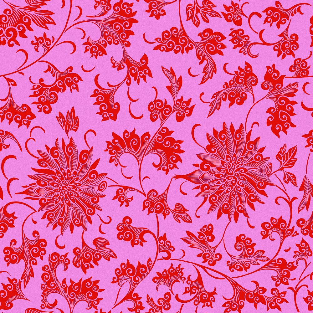 Chinoiserie pink seamless pattern flower background, ethnic Asian flower graphic