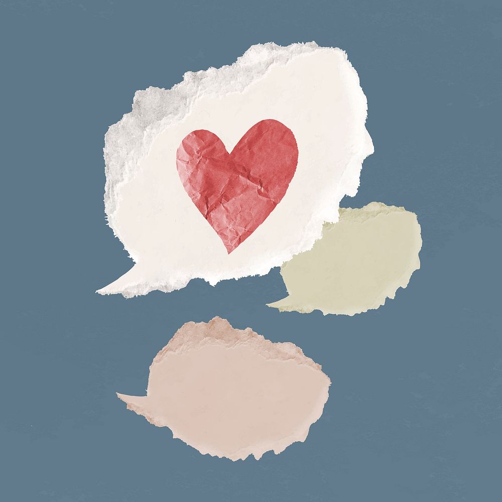 Heart speech bubble clip art, love design vector
