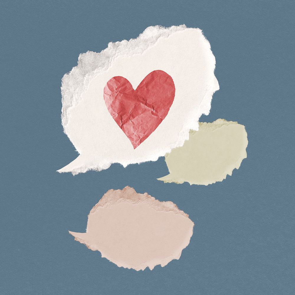 Heart speech bubble clipart, Valentine's design