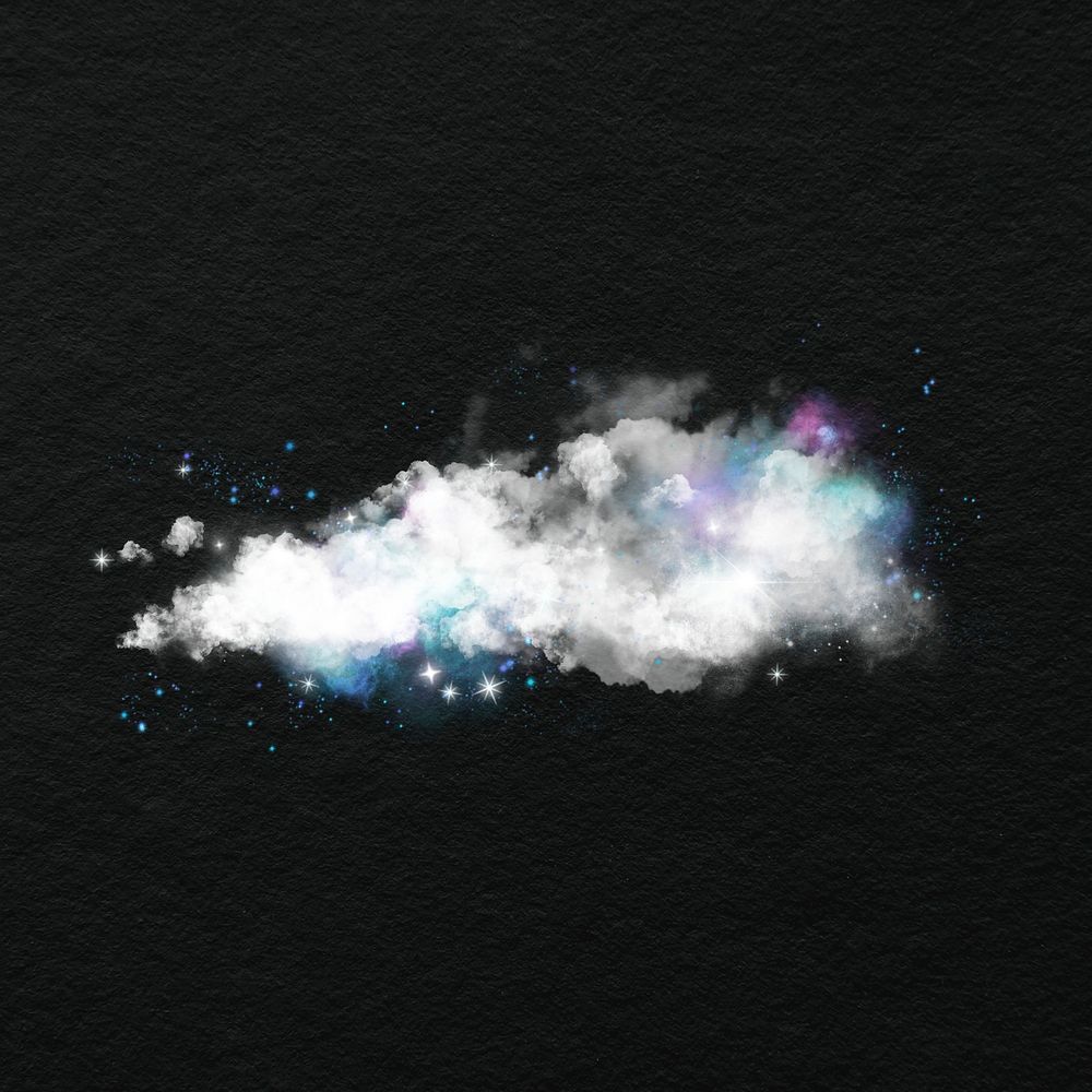 Bling cloud clipart, dreamy design psd