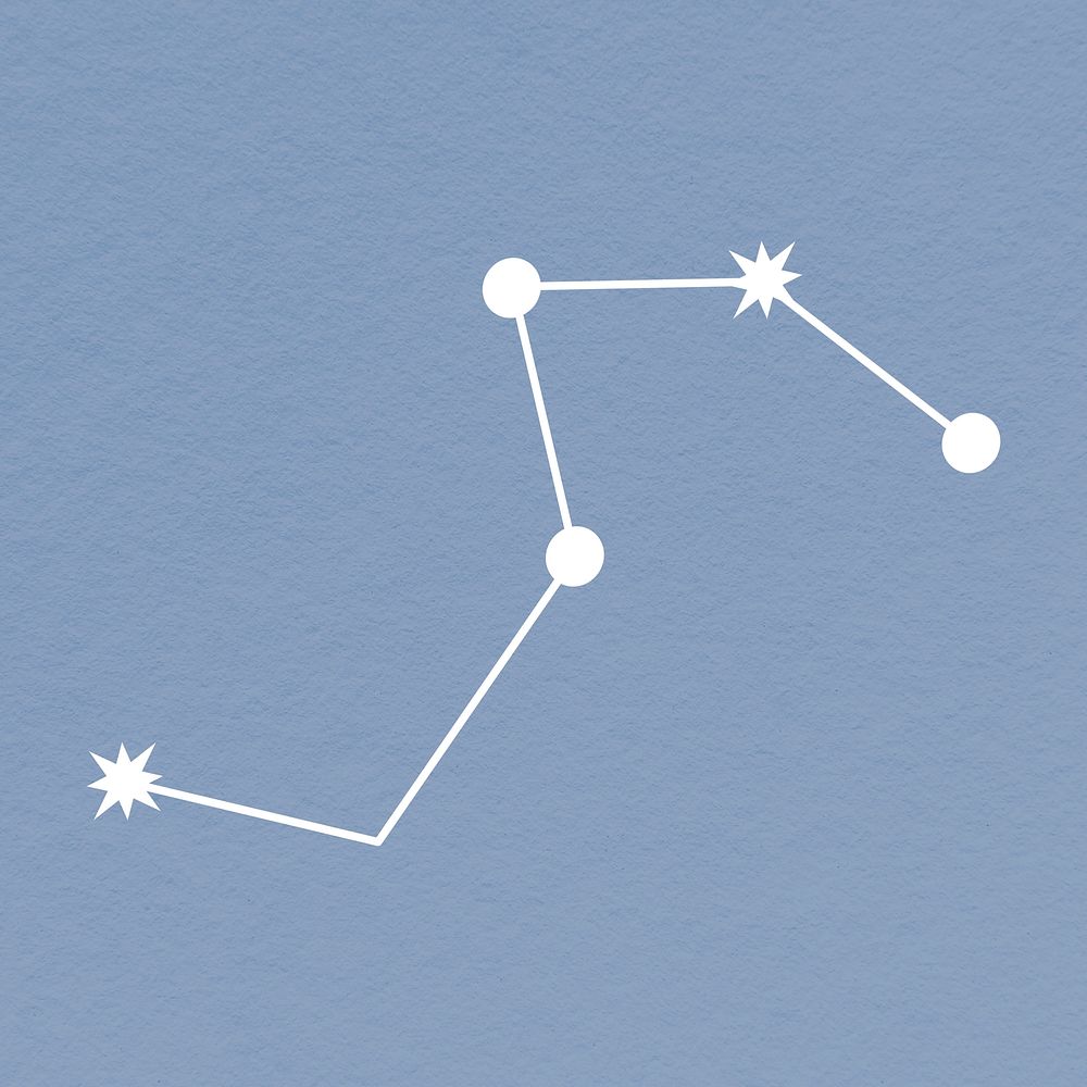 Constellation collage element, star design psd
