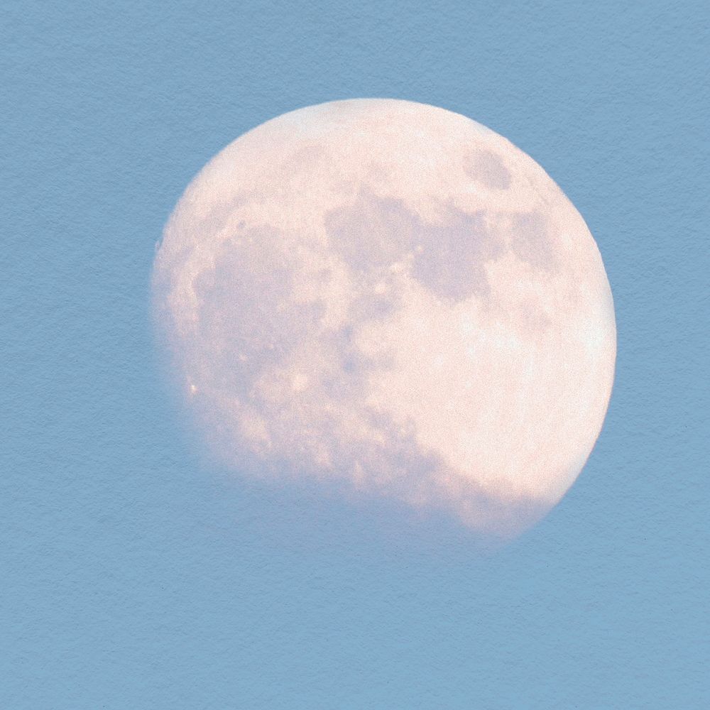 White moon collage element, sky psd