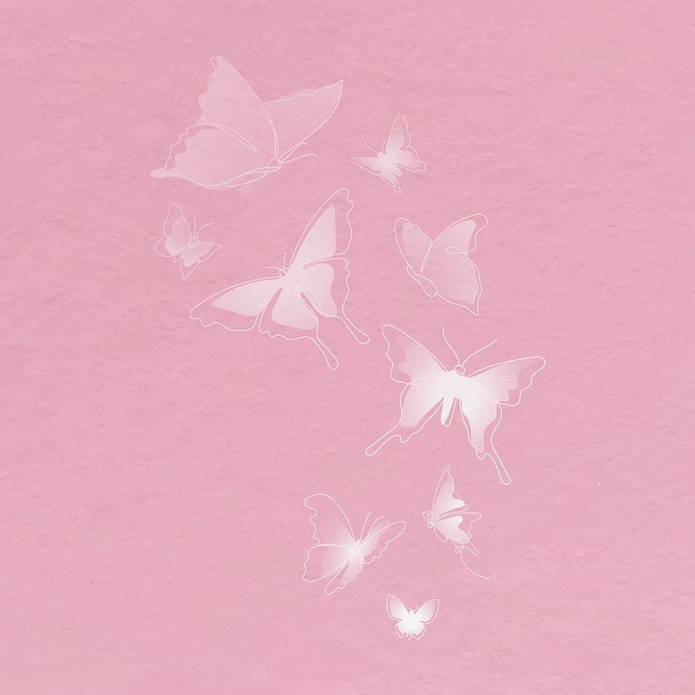 White butterflies clip art, aesthetic design vector