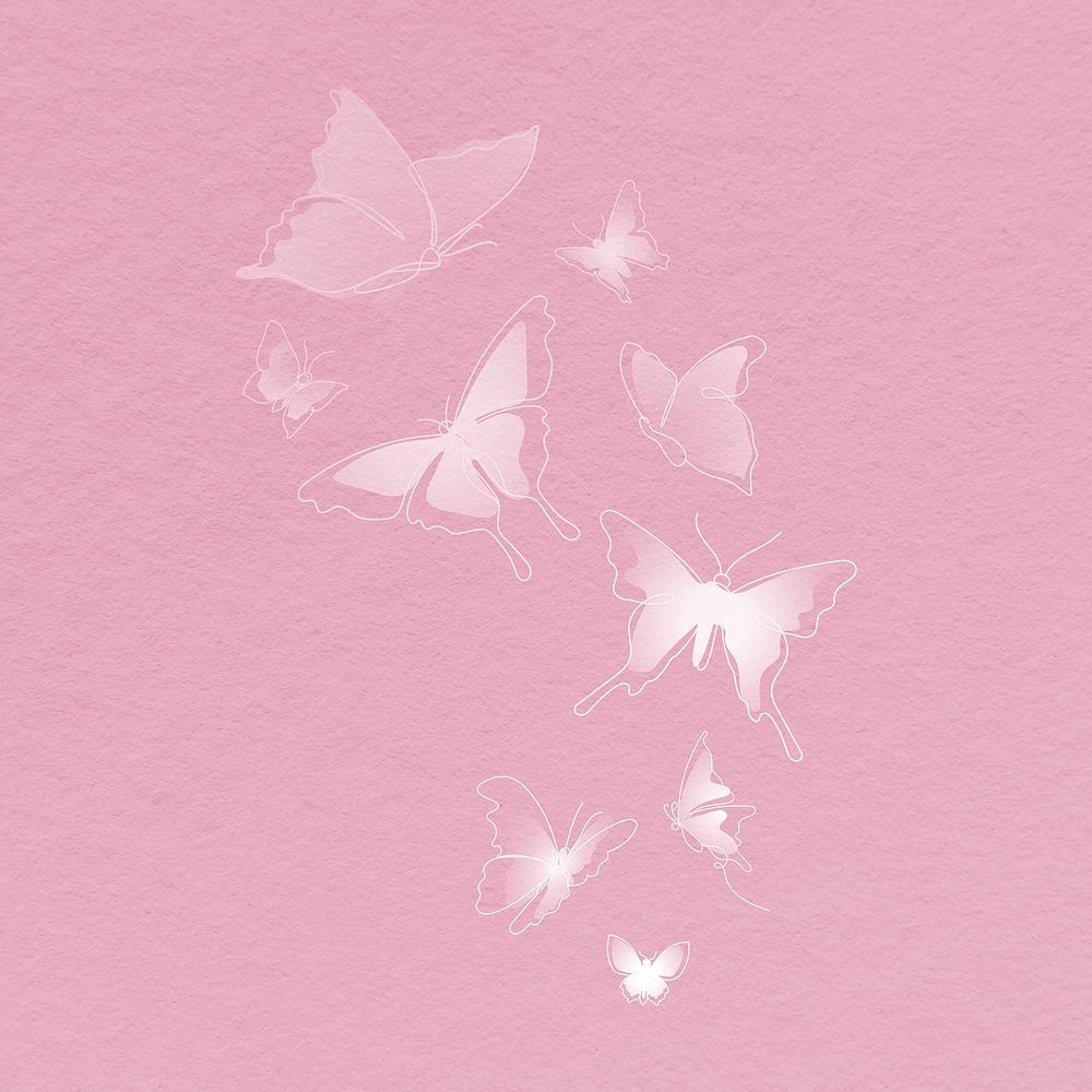 White butterflies clipart, aesthetic design