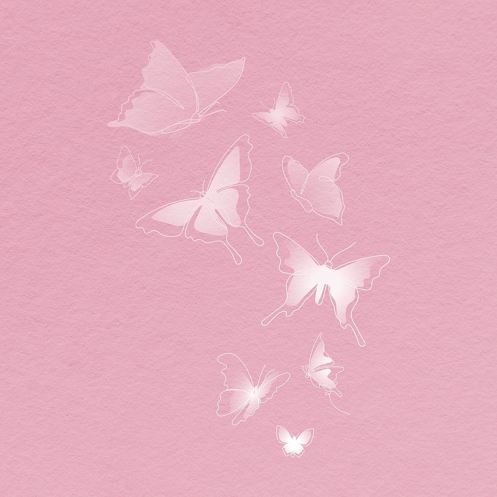 White butterflies collage element, aesthetic  psd