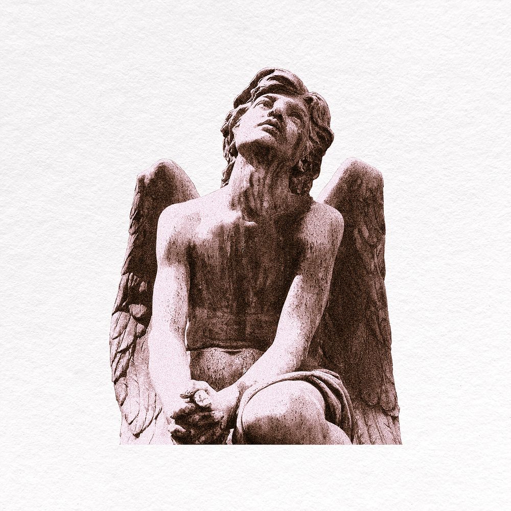 Angel statue clipart,  sculpture psd