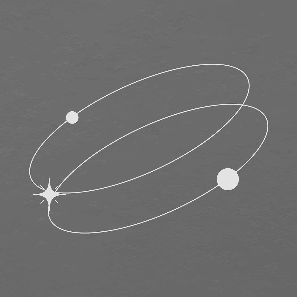 Oval shape collage element, celestial design vector