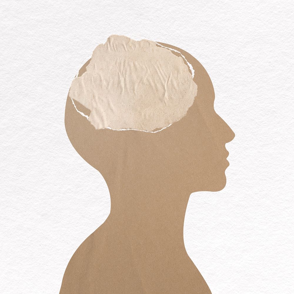 Blank mind illustration, person head design