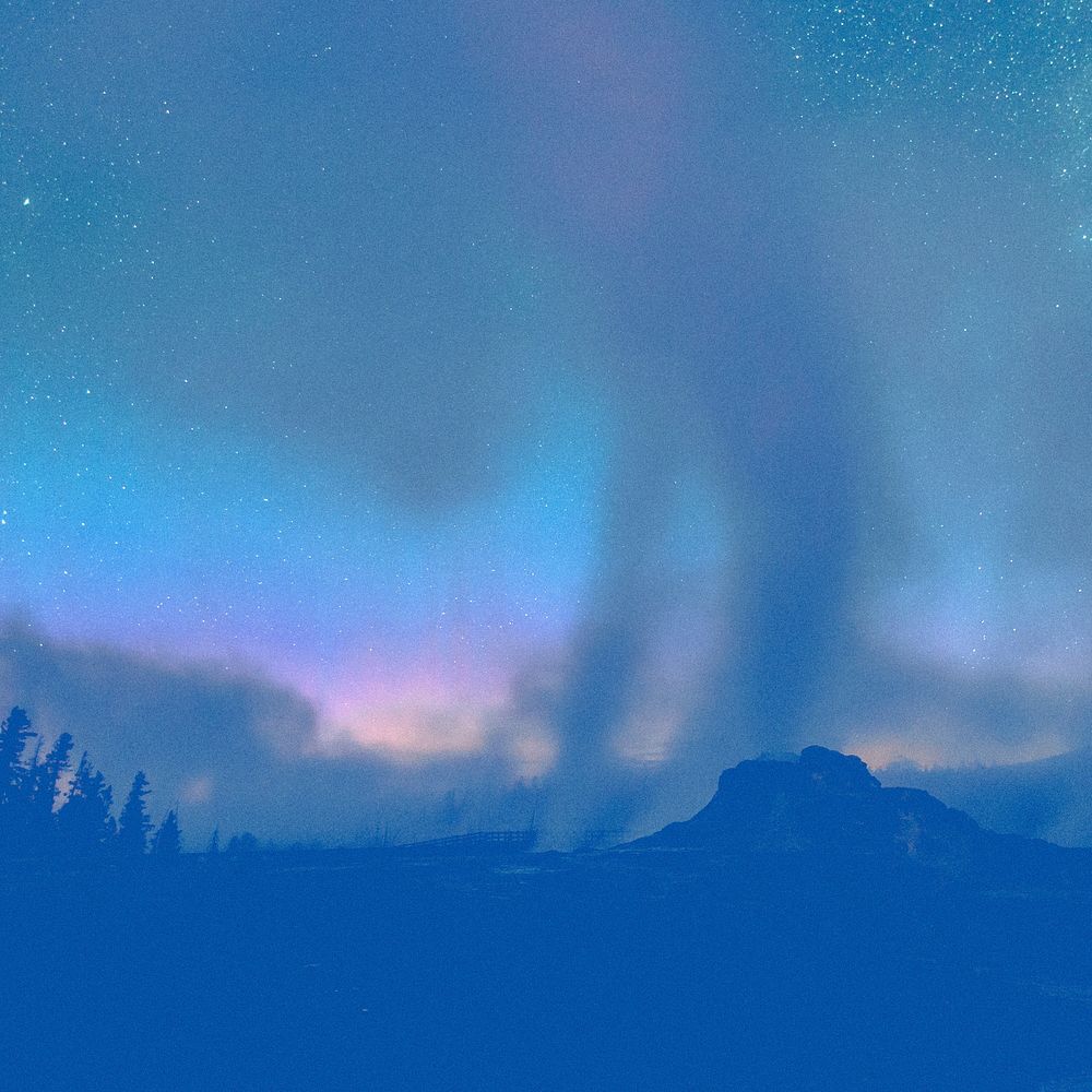 Aesthetic blue nature silhouette background