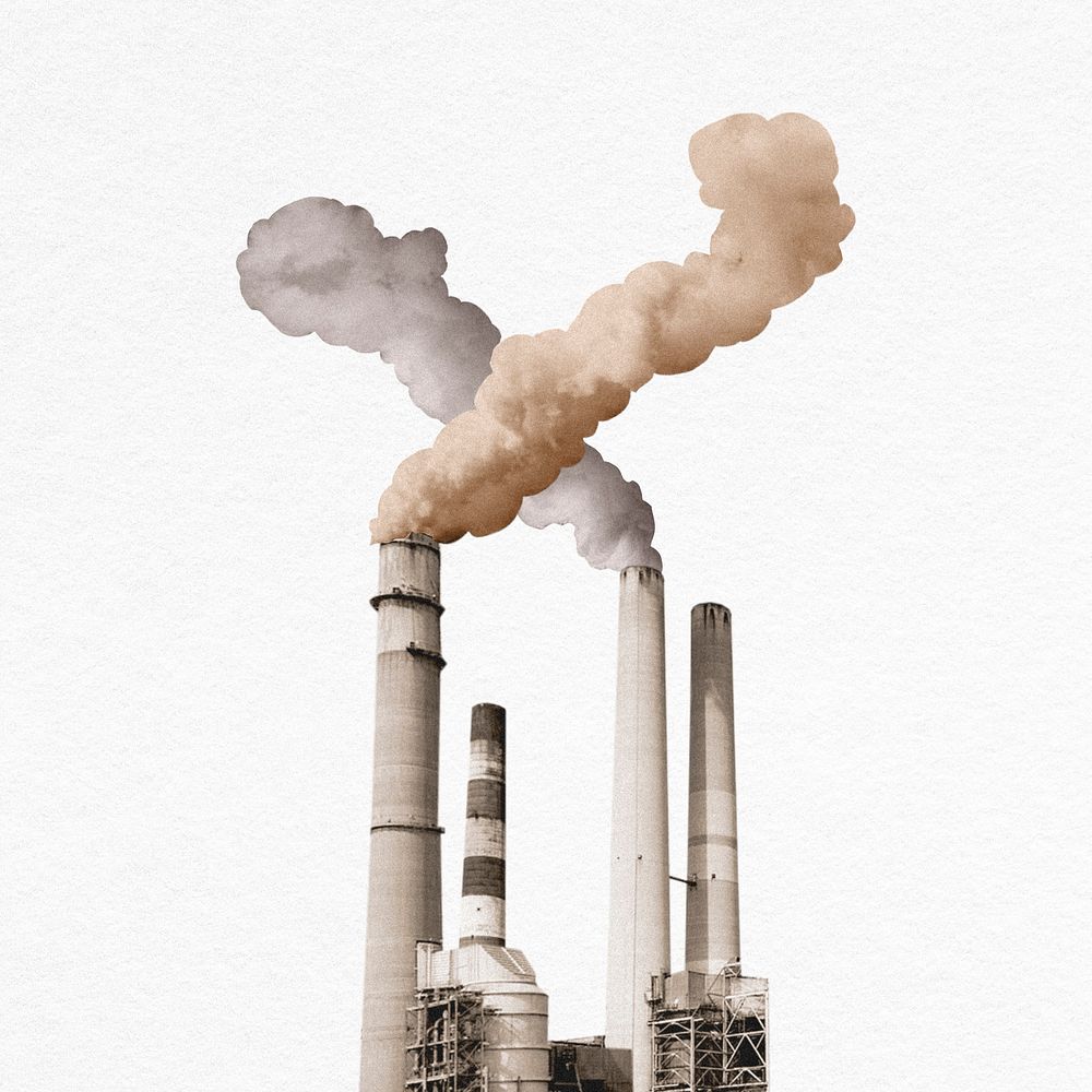 Factory pollution, industrial emissions and smog