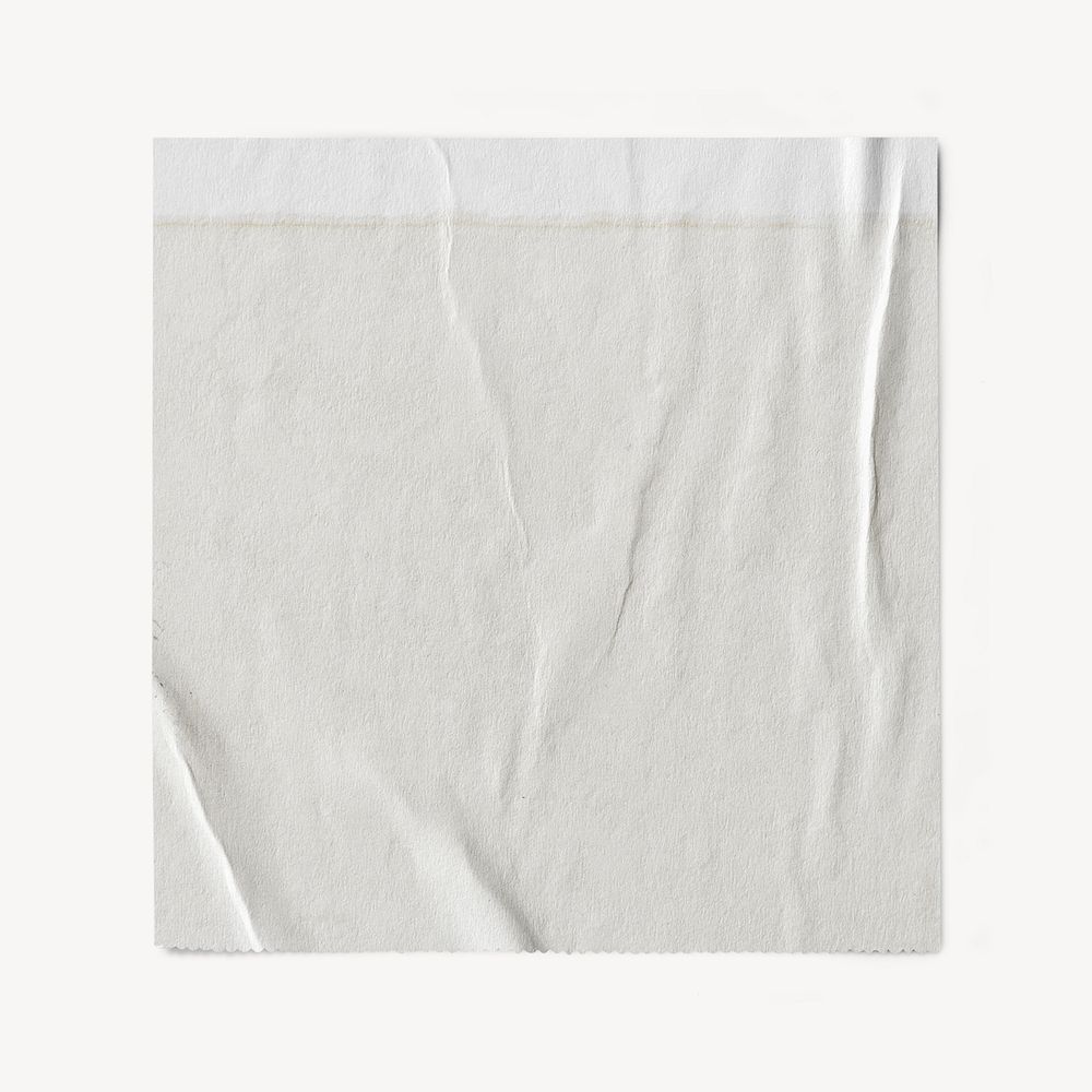 Wrinkled gray memo note, square design