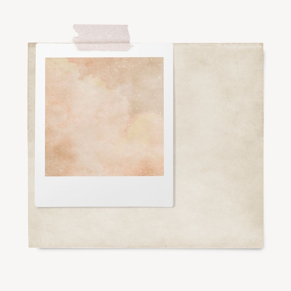Blank instant photo frame, beige paper