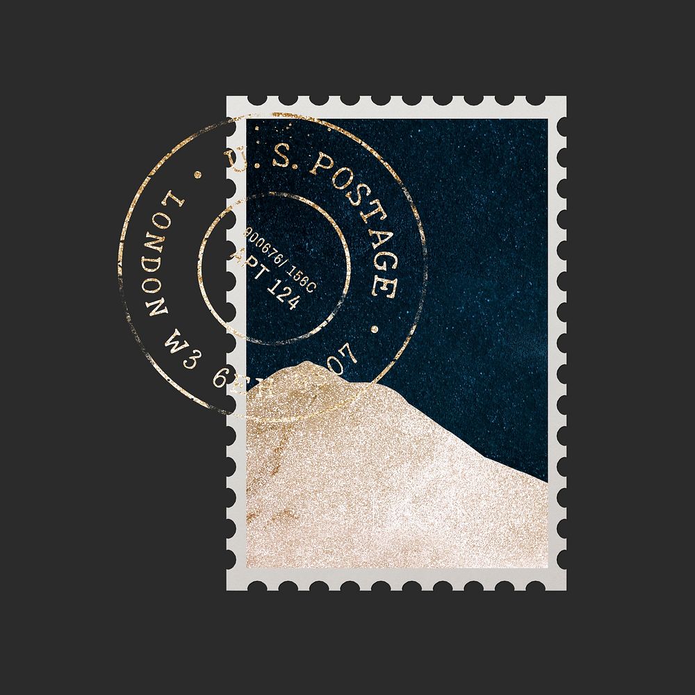Postage stamp mockup aesthetic design psd