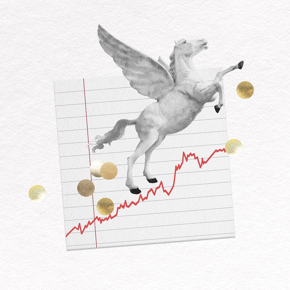 Unicorn on paper, market high concept psd