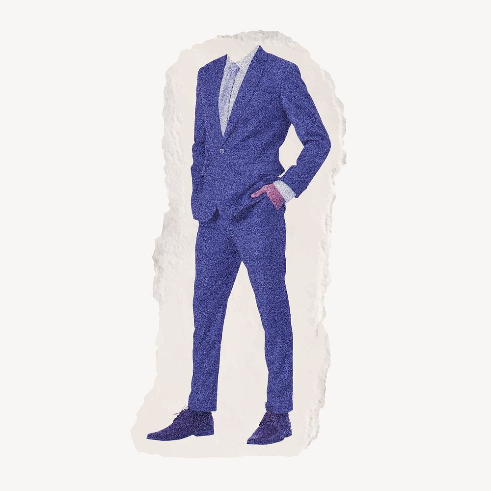 Business man in a blue suit collage element vector