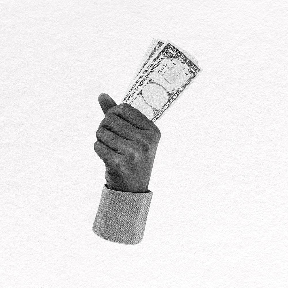 Hand carrying dollar bills 